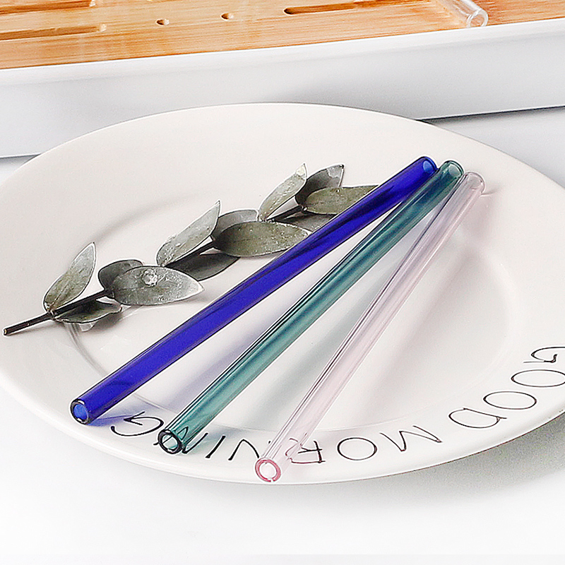 Reusable Solid Color Straight Glass Straw for Drinking