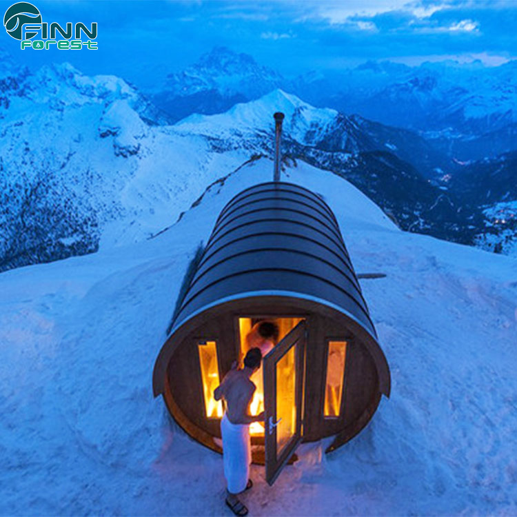 Бочкообразная сауна на 4 человека из кедра