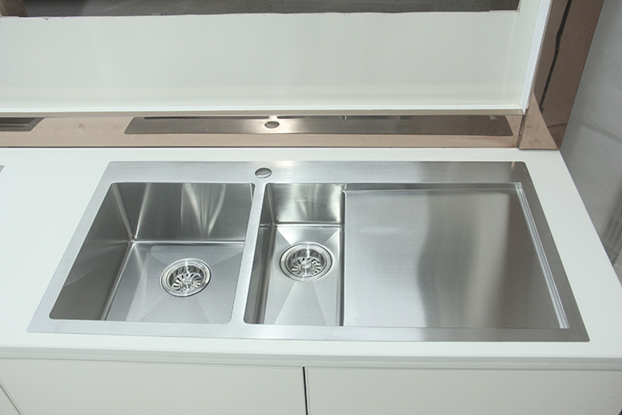 Topmount Handmade Stainless Steel Kitchen Sink with Drainer