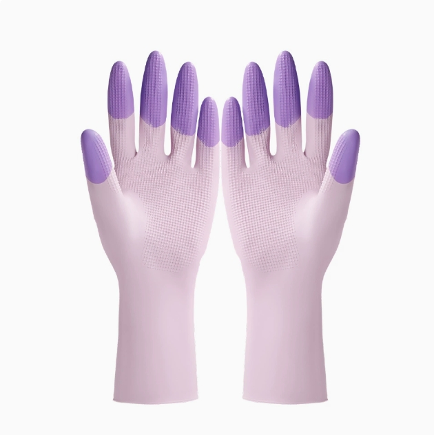 New Colorful Latex Cleaning Gloves Thin Fitted Waterproof Non-Slip Household Gloves
