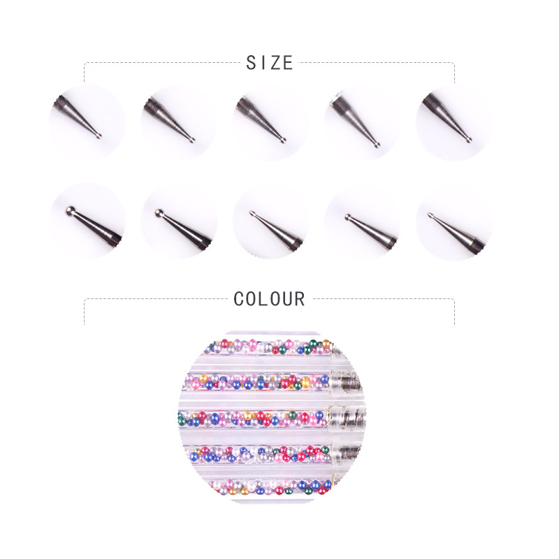 Salon Pearl Pole Double Head Point Diamond Nail Art Dotting Nail Brush