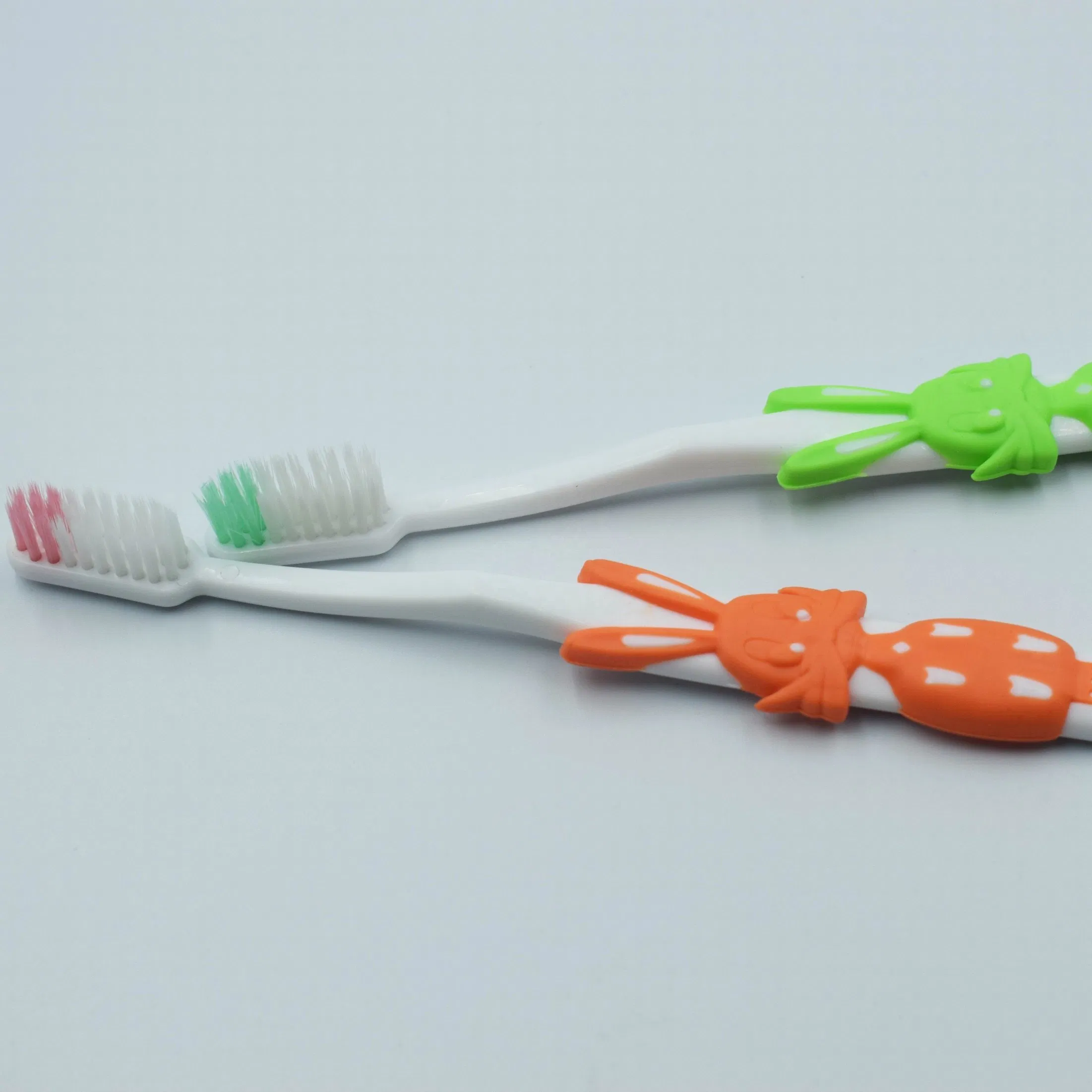 Wholesale Soft Bristles Kids Plastic Toothbrush with Cartoon Rabbit Handle for Home Use