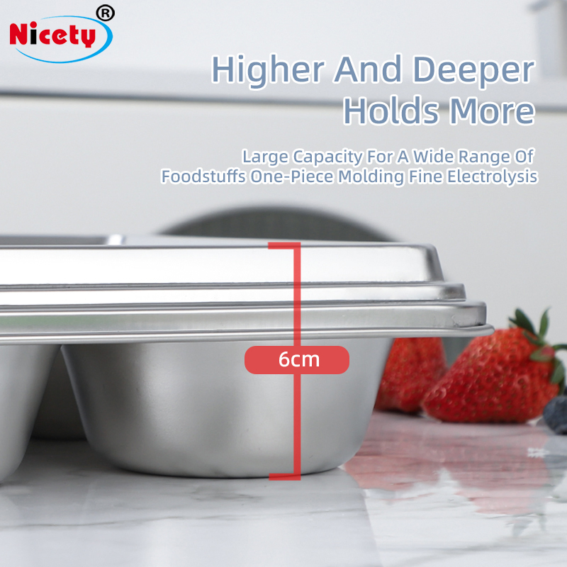 Hot Selling High-Quality Durable 5 Compartment Easy to Clean Stainless Steel 304 Food Tray