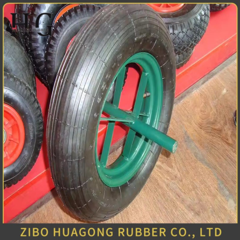 04, 4.10/3.50-4 Tire and Wheel Flat Free, 10" Solid Tire Wheel for Garden Carts, Dolly, Trolley, Dump Cart, Hand Truck/Wagon