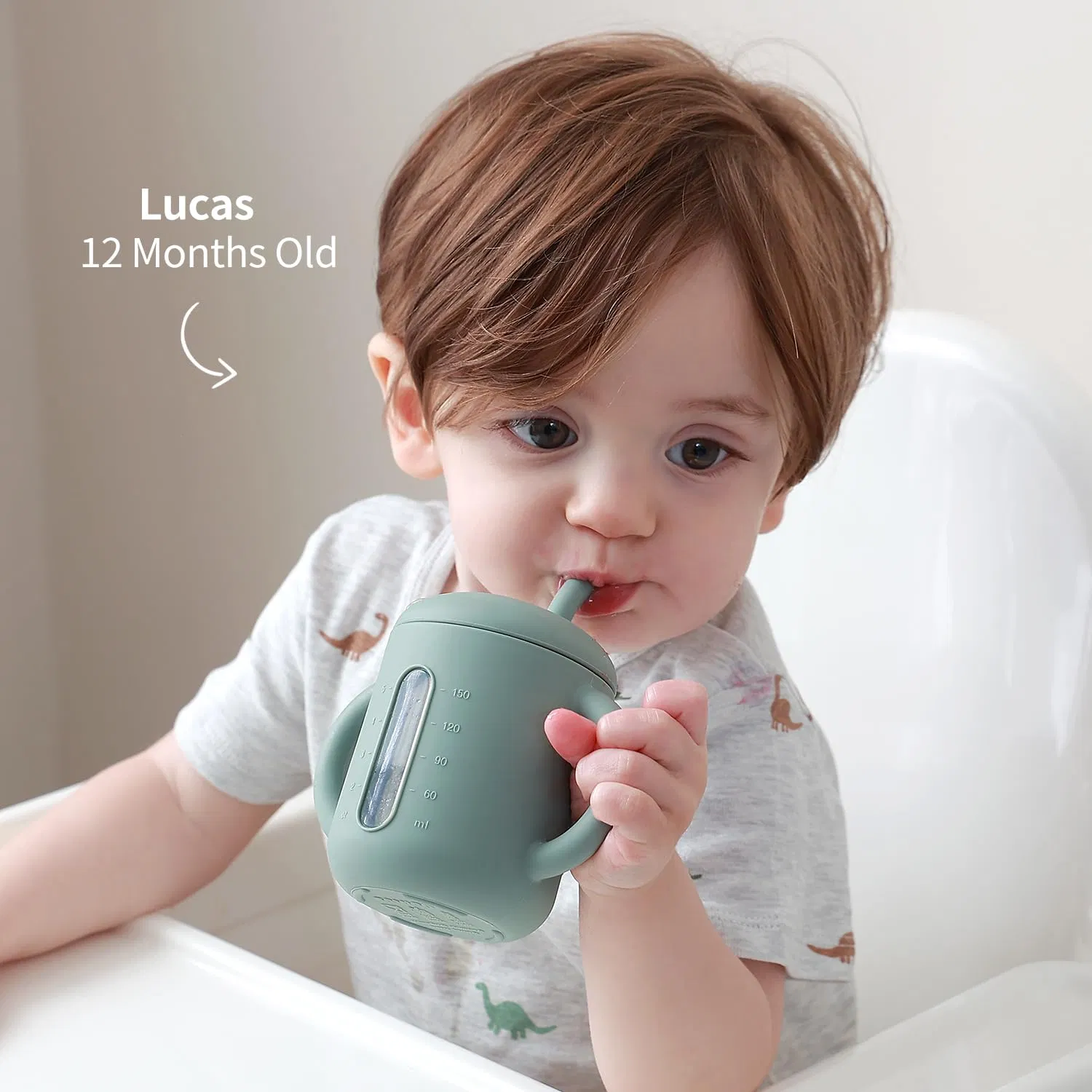 Baby Silicone Sippy Straw Water Cup