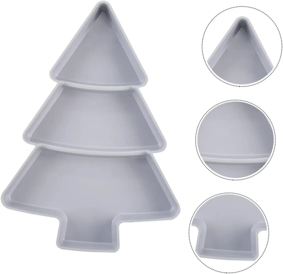 Christmas Tree Shaped Ceramic Divided Snack Tray Appetizer Plate Dessert Plates for Party