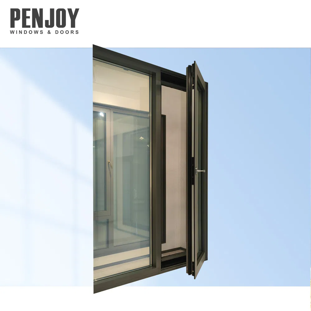 Penjoy Canada Standard Thermal Break Aluminum Window Double Pane Glaze Windows