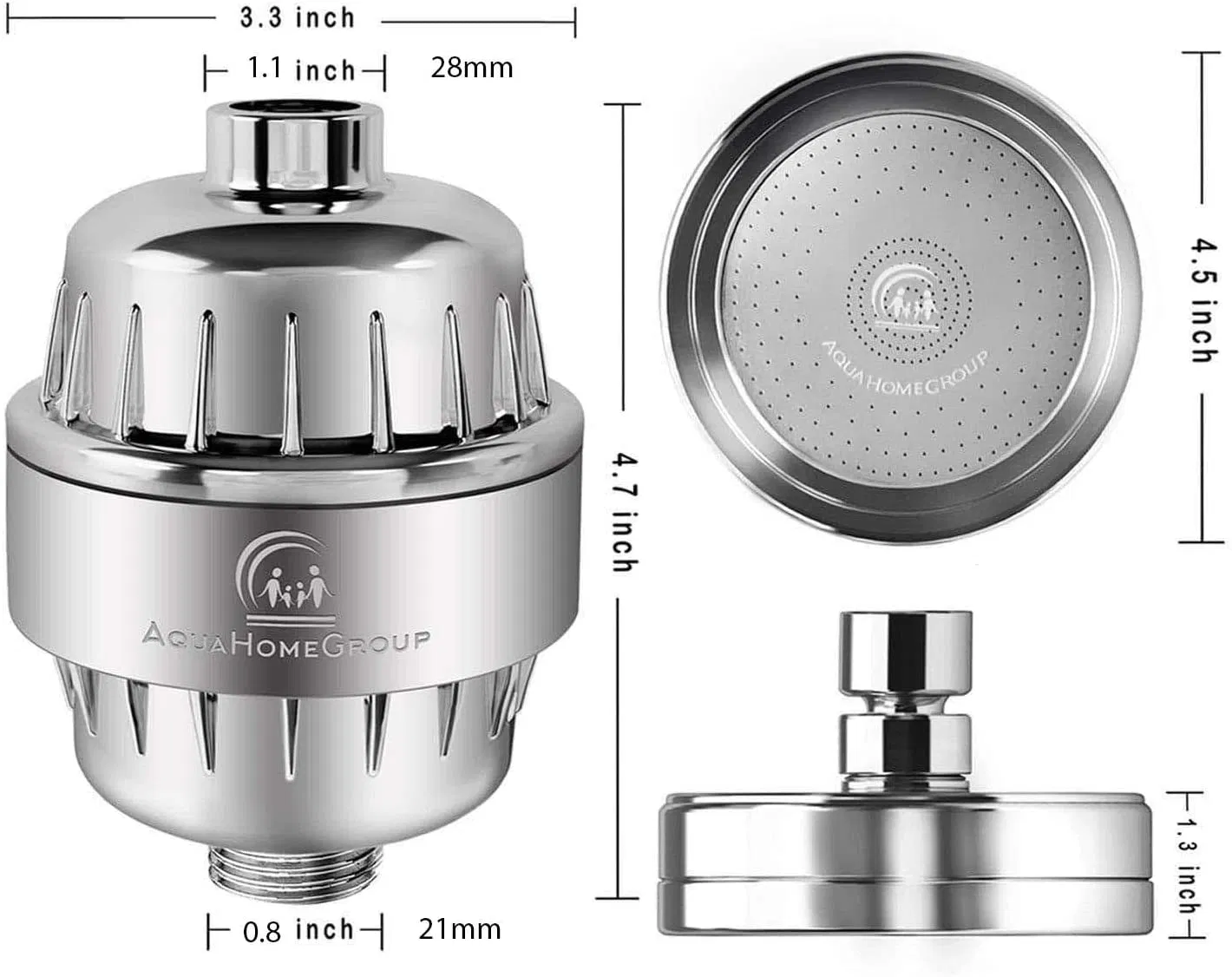 Фильтр для душа 15-ступенчатый с насадкой, для жесткой воды