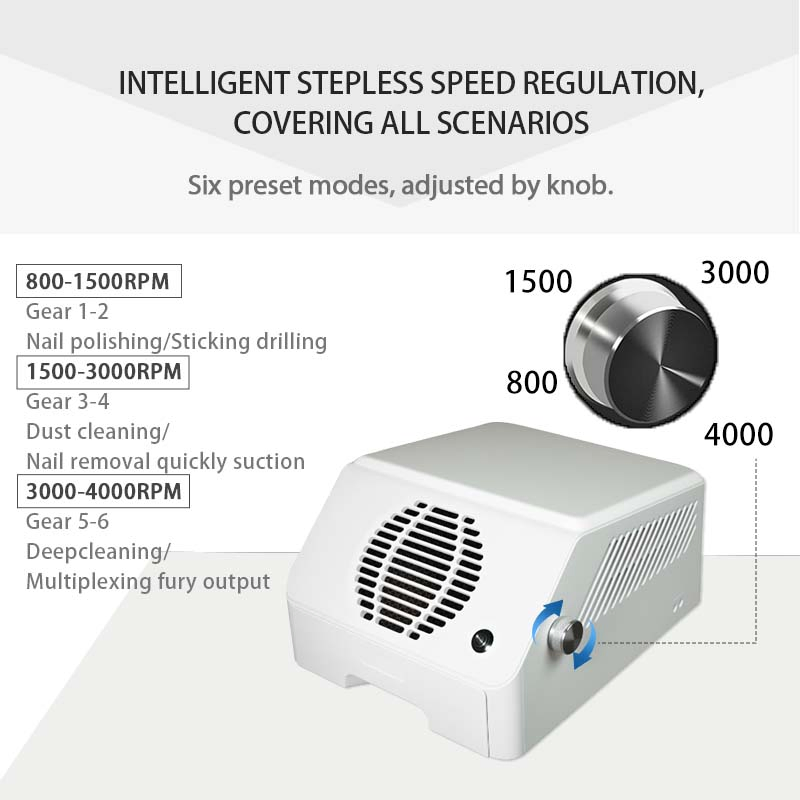 120W Professional Powerful Vacuum Cleaner Manicure Nail Dust Extractor for Salon DIY