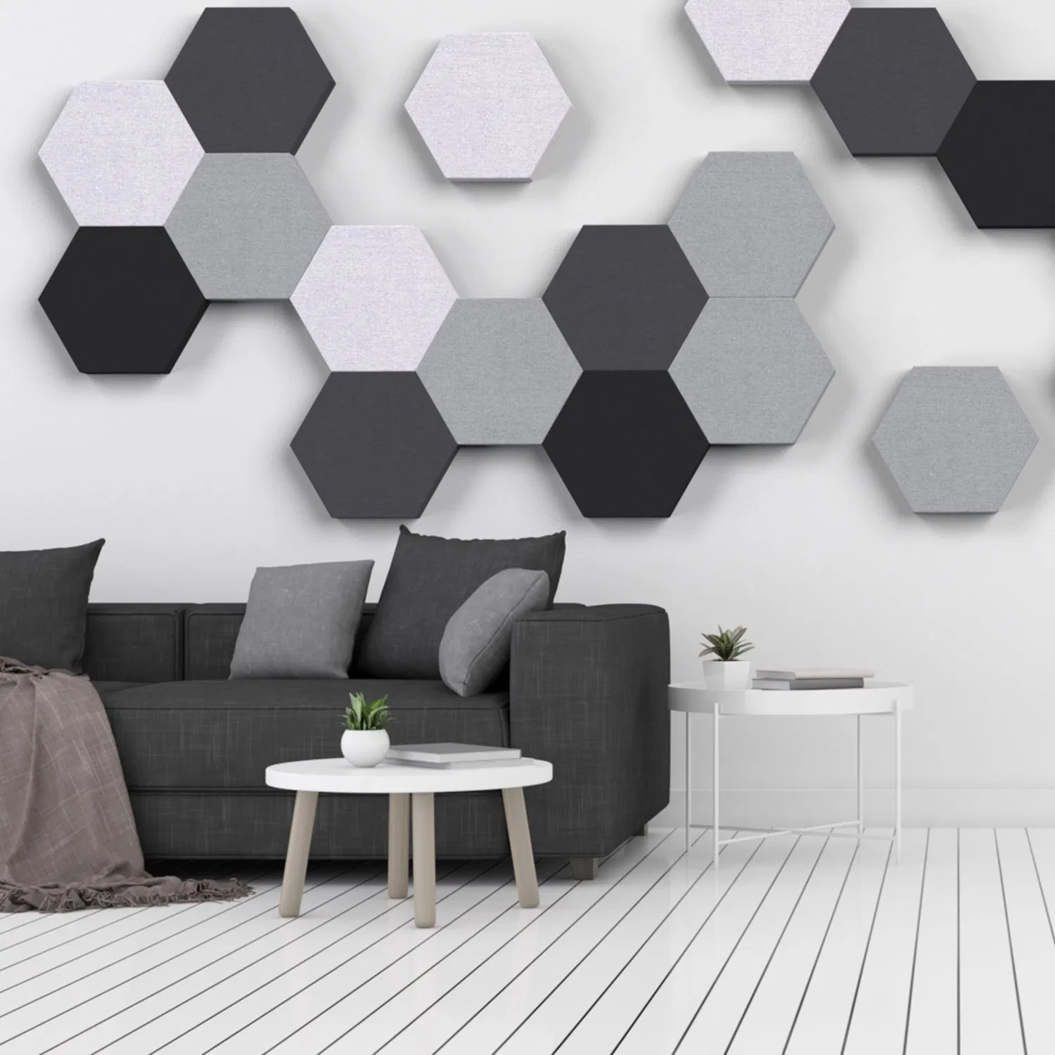 Peel and Stick Easy Installation Sound Foam Hexagon Hexagon Wall Panels Used in Home and Offices