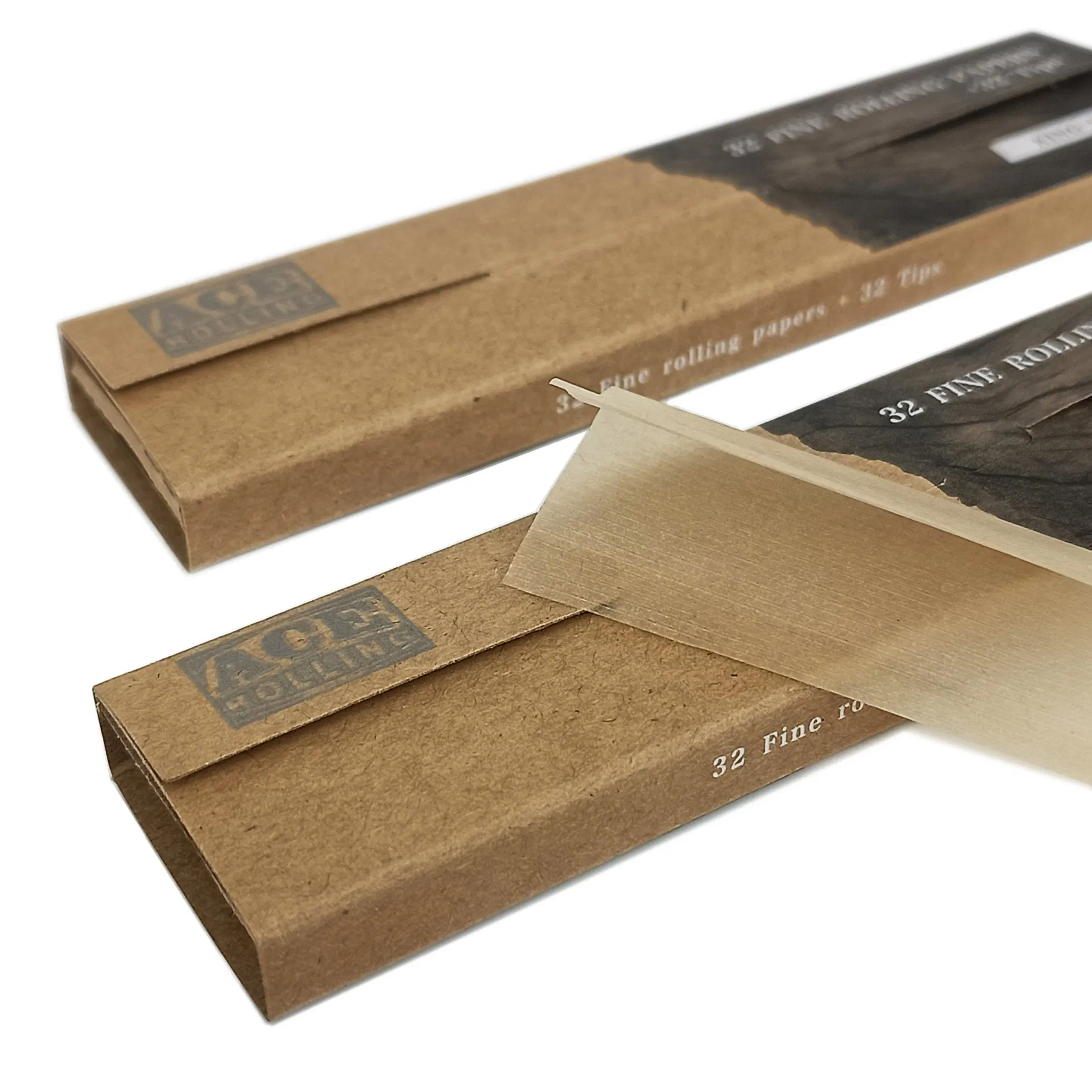 Customized Hot Deal Kingsize Organic Smoking Cigarette Raw Rolling Paper with Tips
