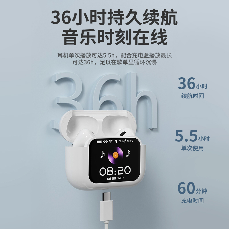 Bluetooth наушники с сенсорным экраном, 15 м радиус