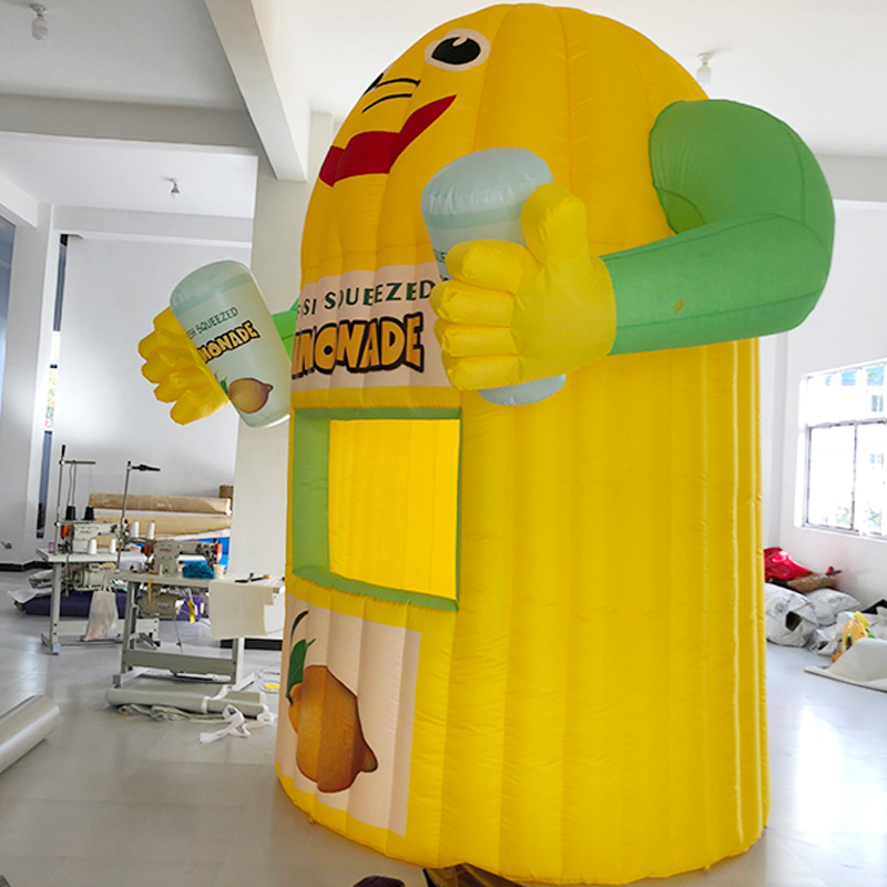 Inflatable Lemon Kiosk Outdoor Mobile Juice Snack Sales Booth Sunshade Portable Inflatable Tent