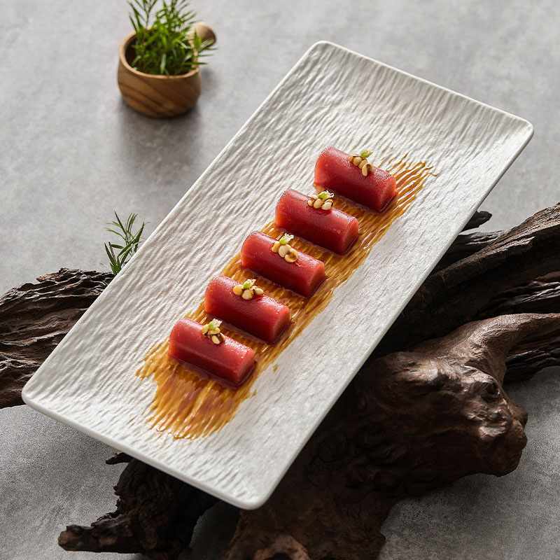 Ceramic Rectangular Plate Long Strip Western Style Fruit Vegetable Dish