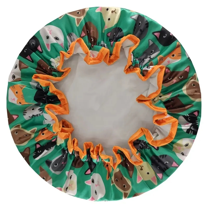 Factorydirect High Quality Cartoon Shower Caps Cats Shower Cap