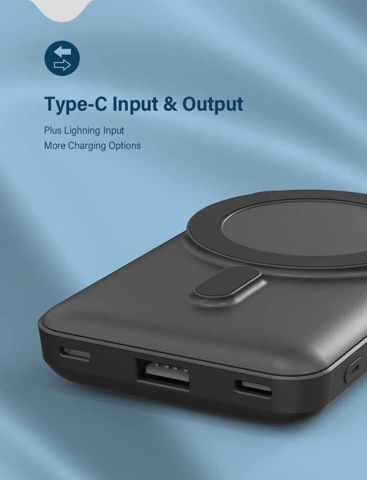 Fast Charging USB-C Battery Pack Magnetic Portable Wireless Charging Power Bank for iPhone