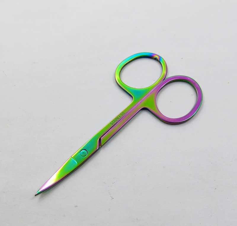 Color Titanium Stainless Steel Beauty Scissor Eyebrow Hair Cutter Durable Makeup Tools