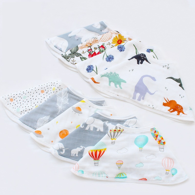 Newborn Gift Infant Toddler Feeding Apron Burp Cloths Saliva Towel Drool Bandana Cotton Ruffle Muslin Baby Bibs