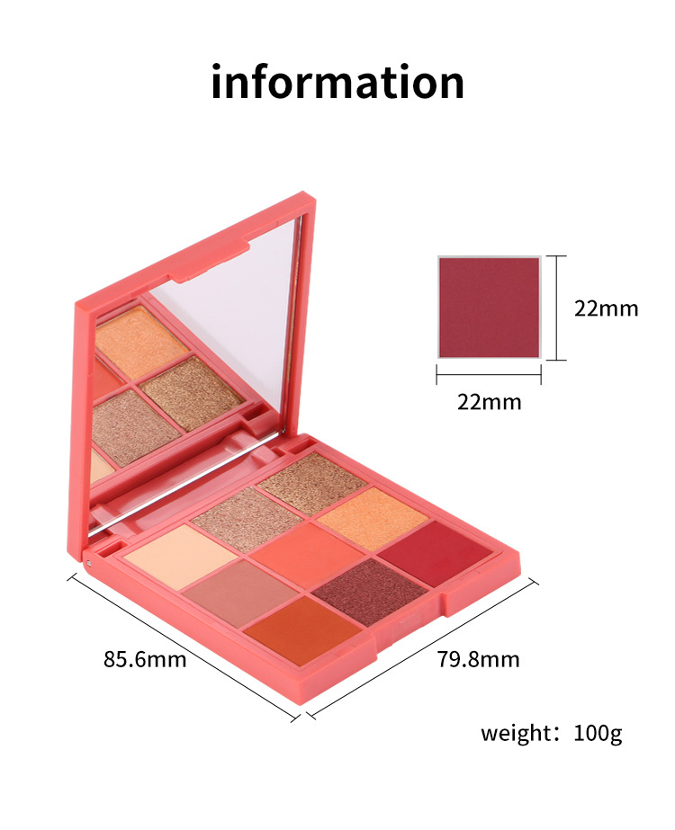 OEM 9 Color Eyeshadow Disc Eye Shadow Pearlescent Matte Free Assembly Color