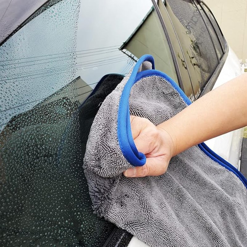 Wholesale Microfiber Cleaning Cloth for Car Wash and Drying, Single-Side Twisted Loop, 40*40cm (16*16cm)