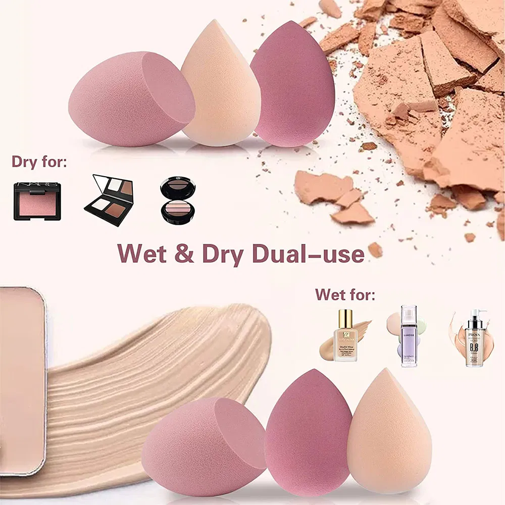 Non-Latex Muti-Colored Foundation Blending Beauty Makeup Sponges