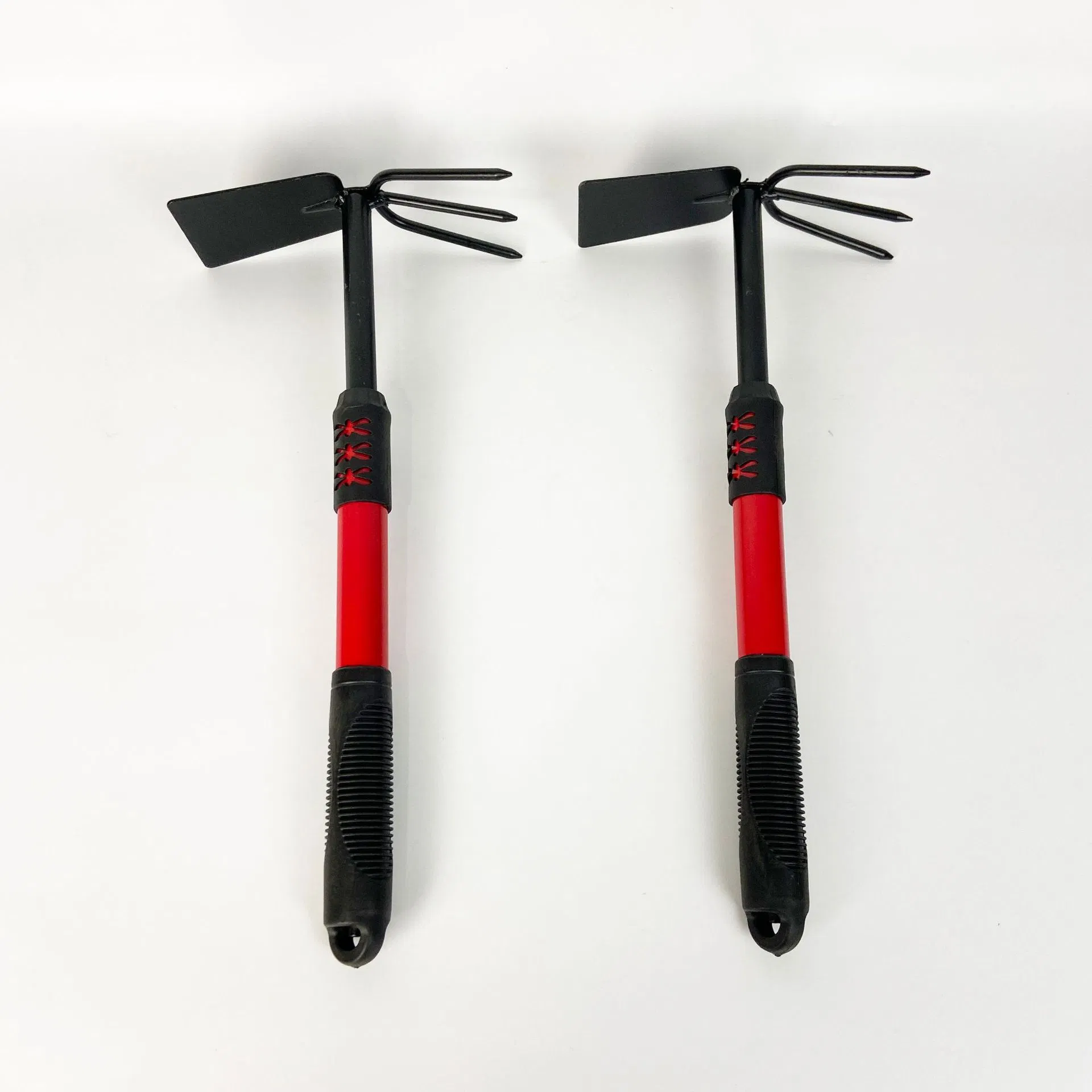 Two Headed 3-Prong Garden Hoe Plant Care Stainless-Steel Gardening Cultivation Fork Hoe
