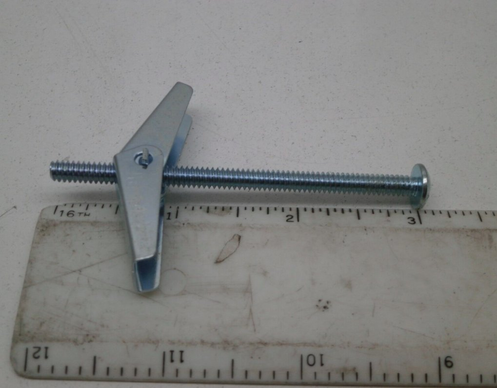 1/8'' Zinc Plated Steel Round Head Toggle Bolt for Hanging Heavy Items on Drywall