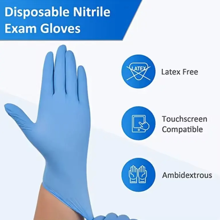 Factory Blue Disposable Waterproof Medical Nitrile Gloves for Hospital CE Approved Gloves Nitrile