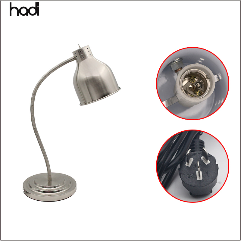 Hadi Catering Commercial Stainless Steel Top Lamp Warmer High Quality Heated Lamp Catering Silver 250W Food Warmer Lamp Buffet Sale
