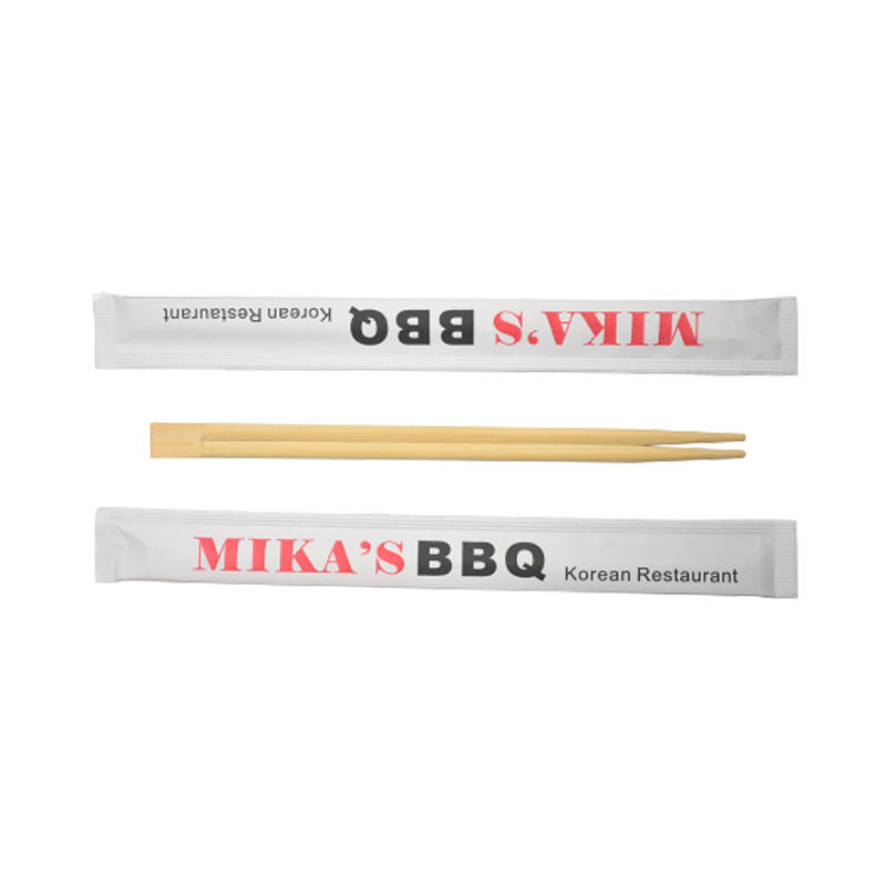 Custom Disposable Engraved Custom Logo Personalized Korean Sushi Paper Sleeves Cover Bamboo Chopstick