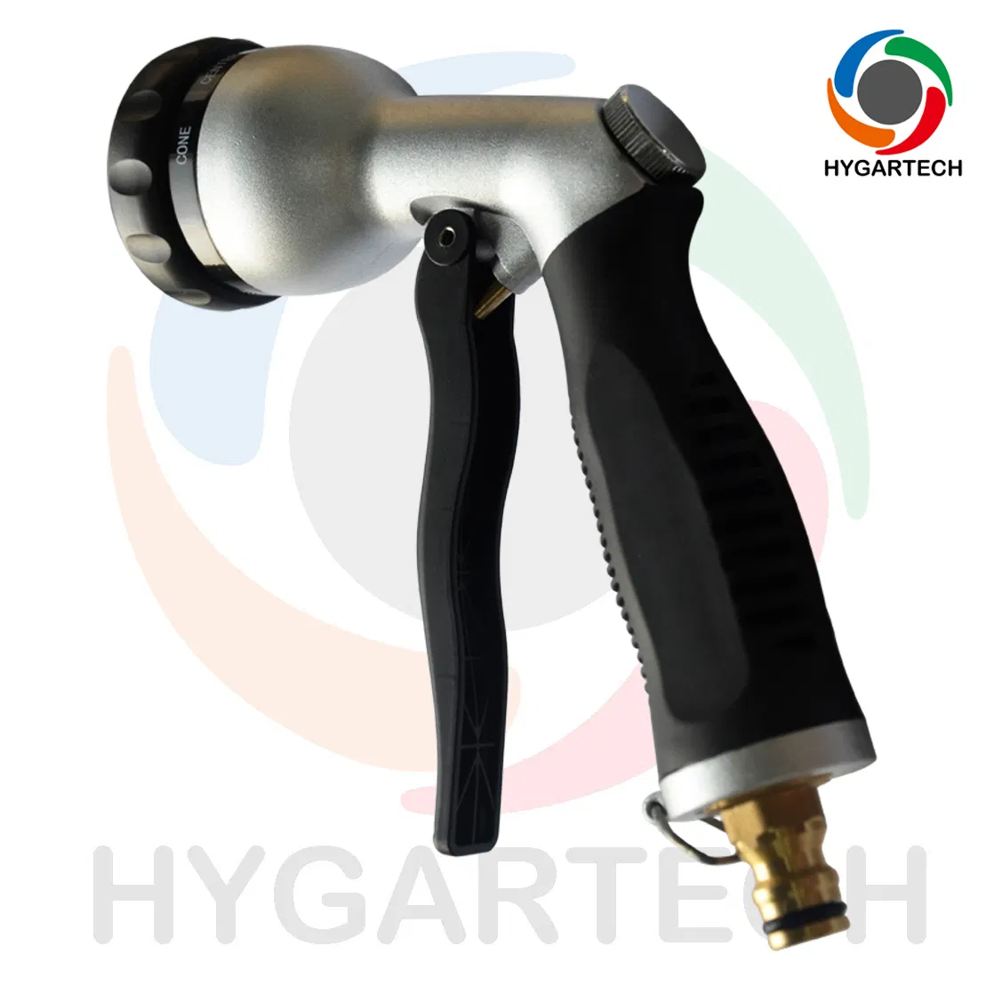 Metal 8-Model Garden Hose Nozzle Down Pressure Washer with Front Trigger Control