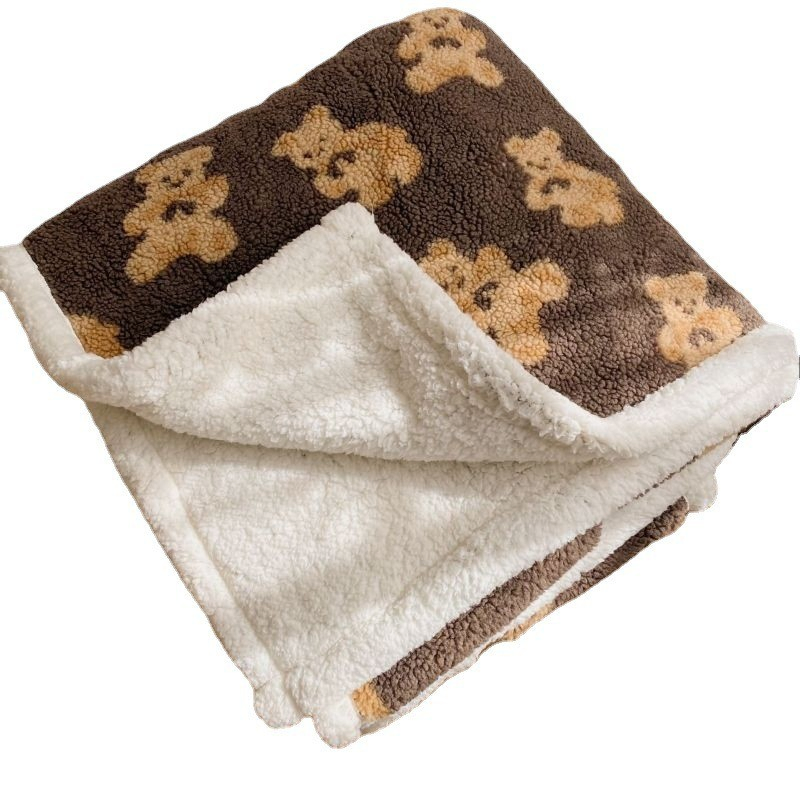 Double-Layer Warm and Thick Cartoon Children's Blanket Lamb Fleece Blanket