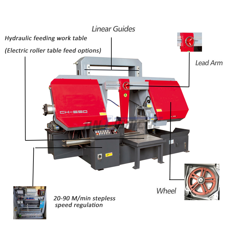 Станок ленточнопильный автоматический гидравлический по металлу CH-65100