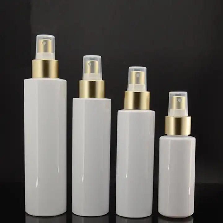 Cheap Gold White Empty Plastic Skincare Cosmetic 30/60ml/100ml/120ml Perfume Spray Bottle
