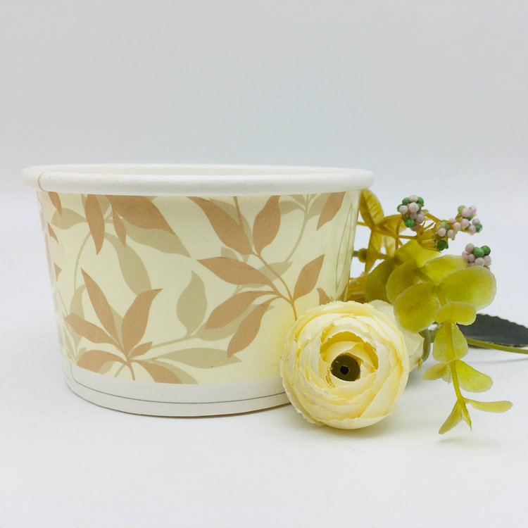 Customized Disposable 4oz-26oz Double PE Coated Paper Ice Cream Cup