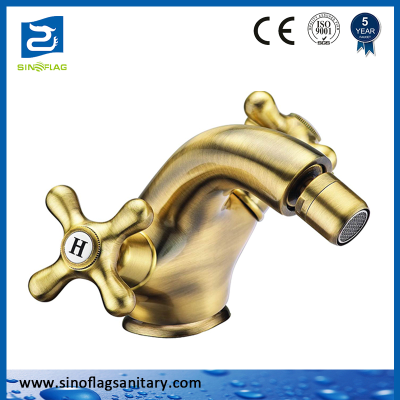 Double Cross Handle Brass Body Faucet Bidet