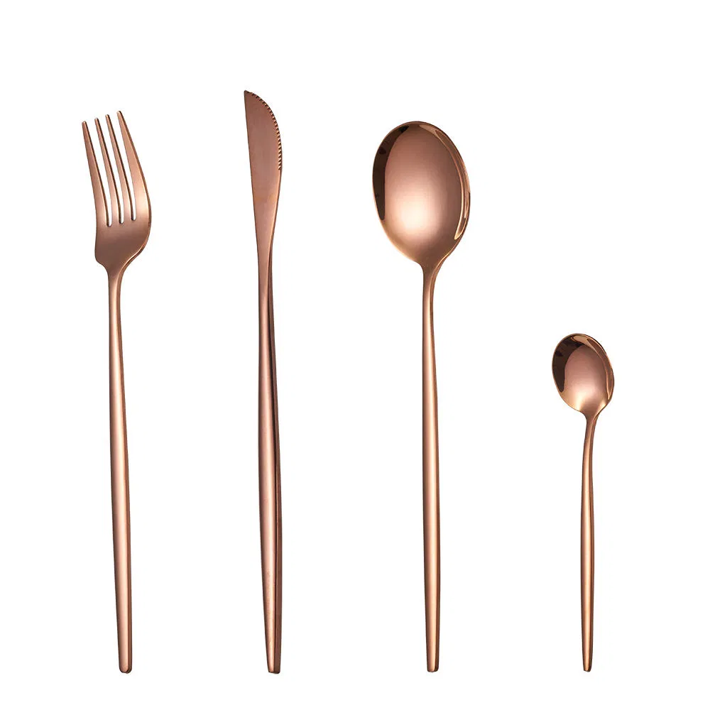 Stainless Steel 304 Gold Flatware, Matte Gold Spoon Fork Knife Cutlery Set Tableware Set