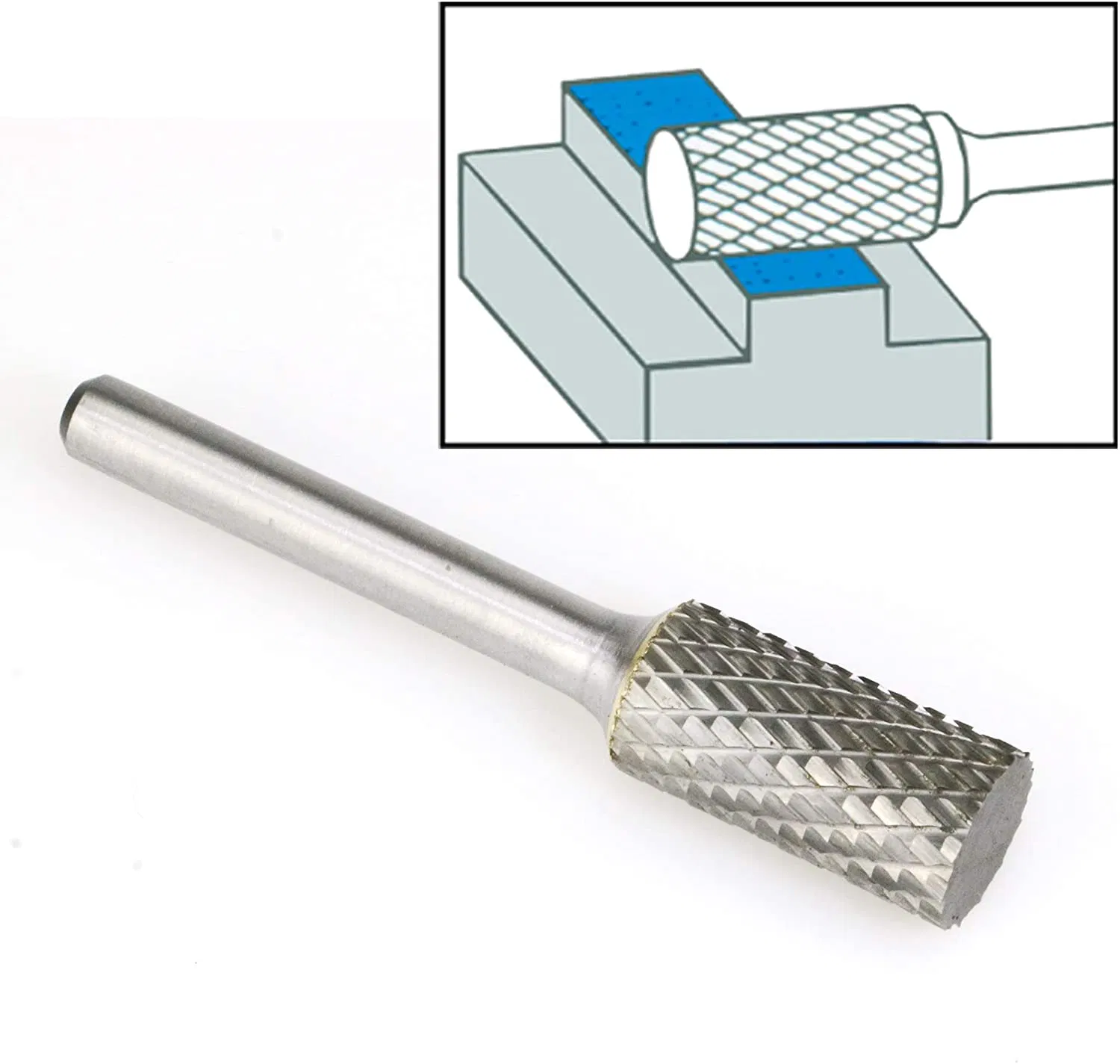 China Top Factory 1/4 Shank Carving Cutting Grinding Drilling Polishing Tools 6mm Double Cut Tungsten Carbide Burr