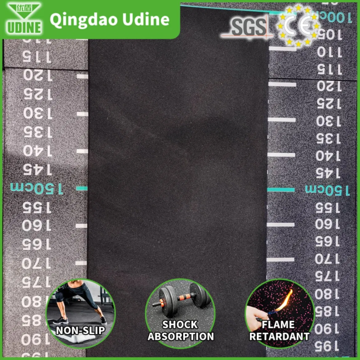 Shock Absorbing Gym Rubber Tiles Easy Transport Handle Fast Delivery Shipping