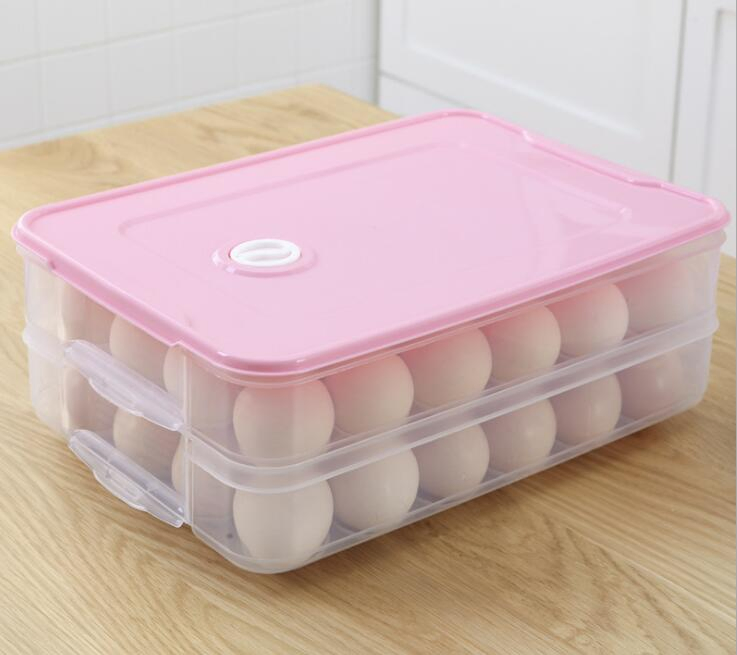 Transparent Multi-Function 2-Layers Fresh-Keeping Plastic Box for 48 Eggs