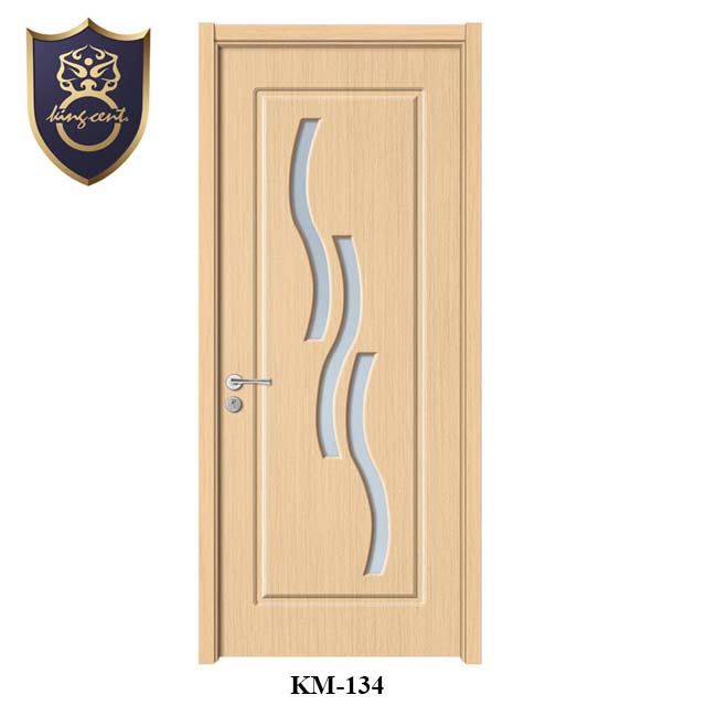 Stylish Indoor MDF PVC Louvered Bathroom Glass Door From China