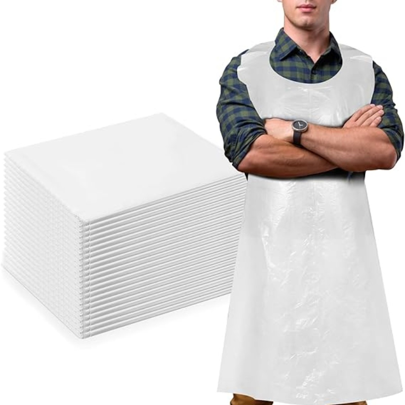 Full Body Coverage Polythene Unisex Disposable Plastic Aprons for Medical and Cleaning