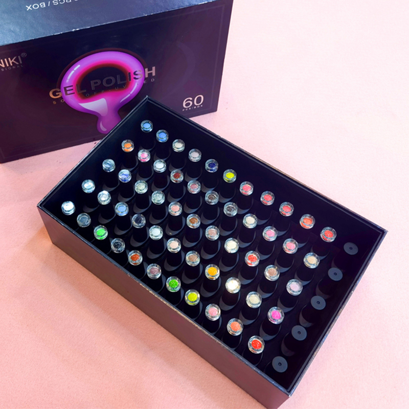 Roniki OEM 60PCS Nail Art Salon Kit Acrylic UV Gel Color Private Label Gel Polish Set