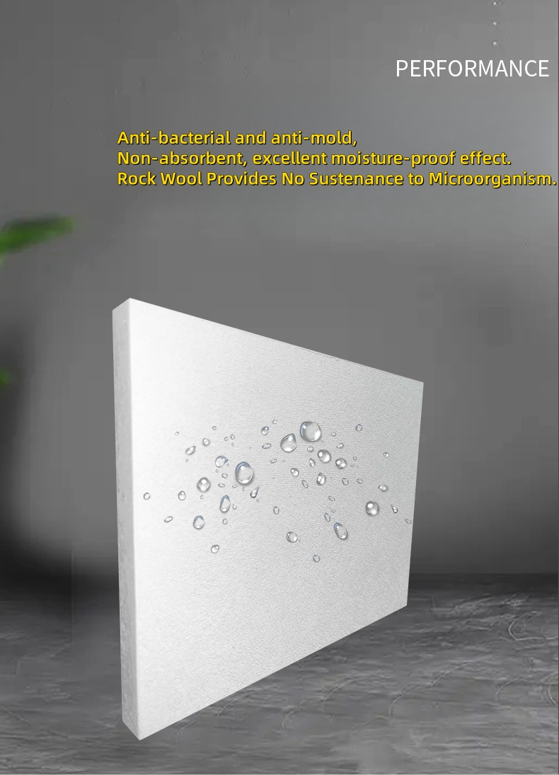 Sound Proofing Ceiling Insulation Material Fireproof Waterproof Rockwool Acoustic False Ceiling Board