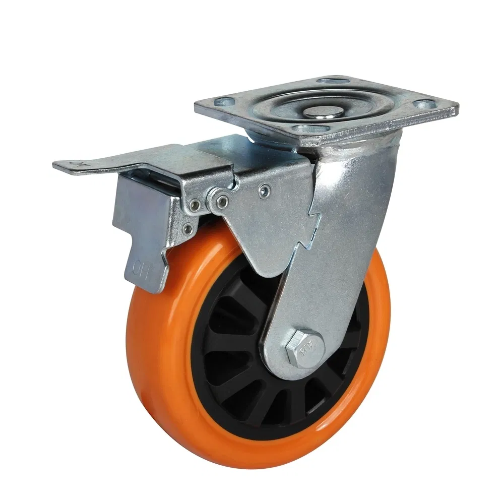 Energy-Saving OEM ODM Custom Orange PU Extra Heavy Extreme Duty Industrial Casters