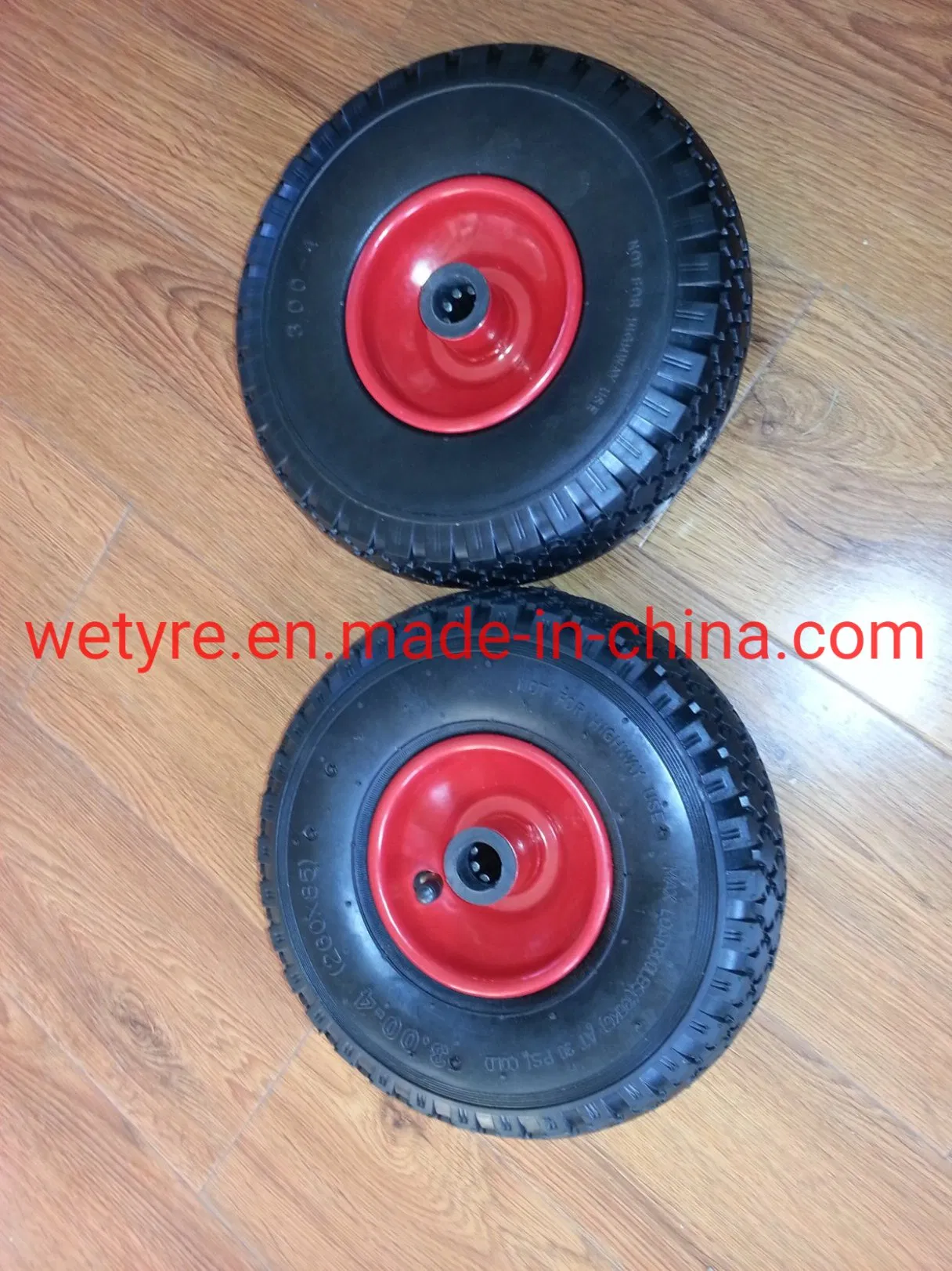 Durable High Quality Highload Capacity Flexible Metal Rim PU Foam Wheel (3.00-4)