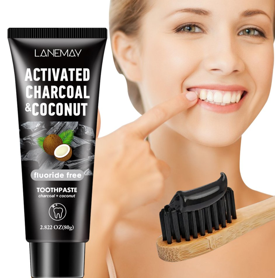 Coconut Charcoal Teeth Whitening Toothpaste Oral Hygiene Cleaning Pasta Dental Tooth Whitener Blanchiment Dentaire Coconut Charcoal Toothpaste
