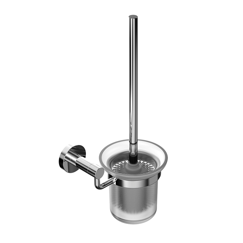 Современный ёршик для унитаза со стальным держателем и стеклянным стаканом
