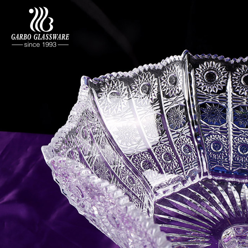 Middle East Style High White Quality Glass Fruit Bowl with Stand