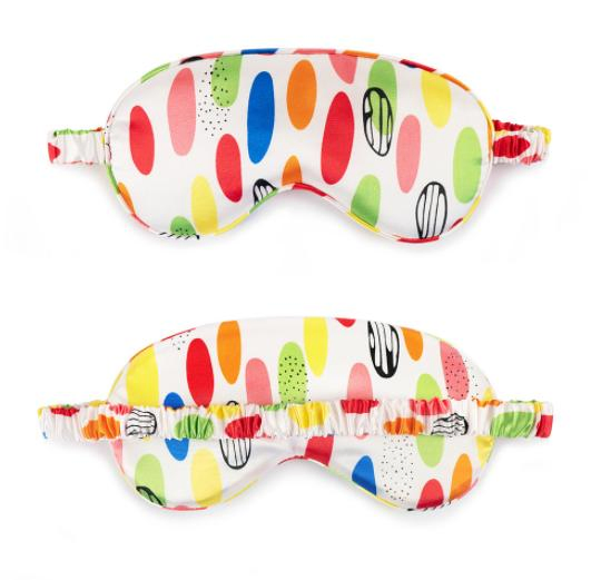 Wholesale Custom Printing Sleeping Eyeshade Personalized Imitated Silk Sleeping Eye Mask